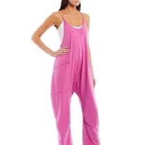 Free people hot shot onesie in magenta (STAINED)
